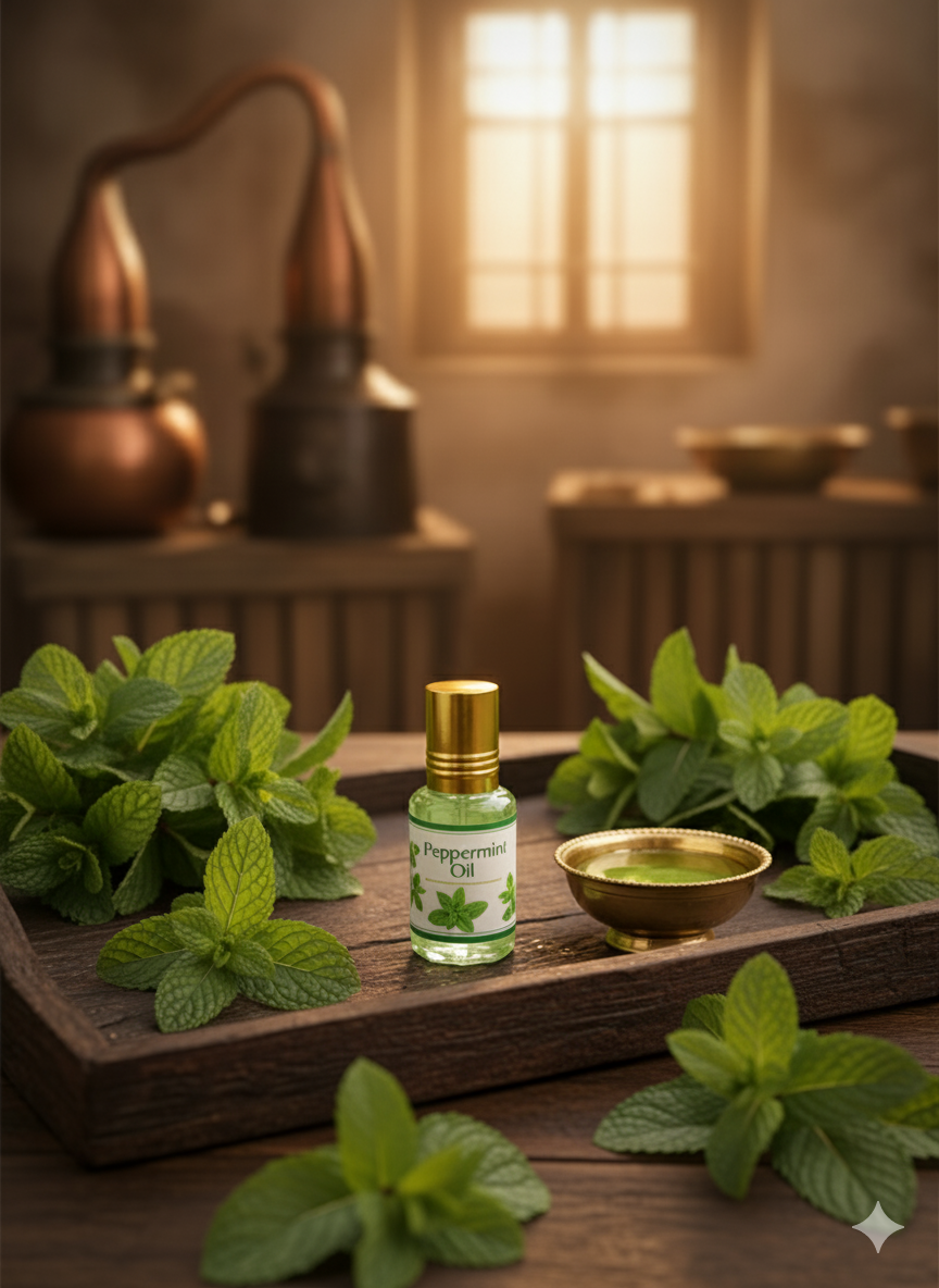 Peppermint essential oil — cold-pressed, single-source