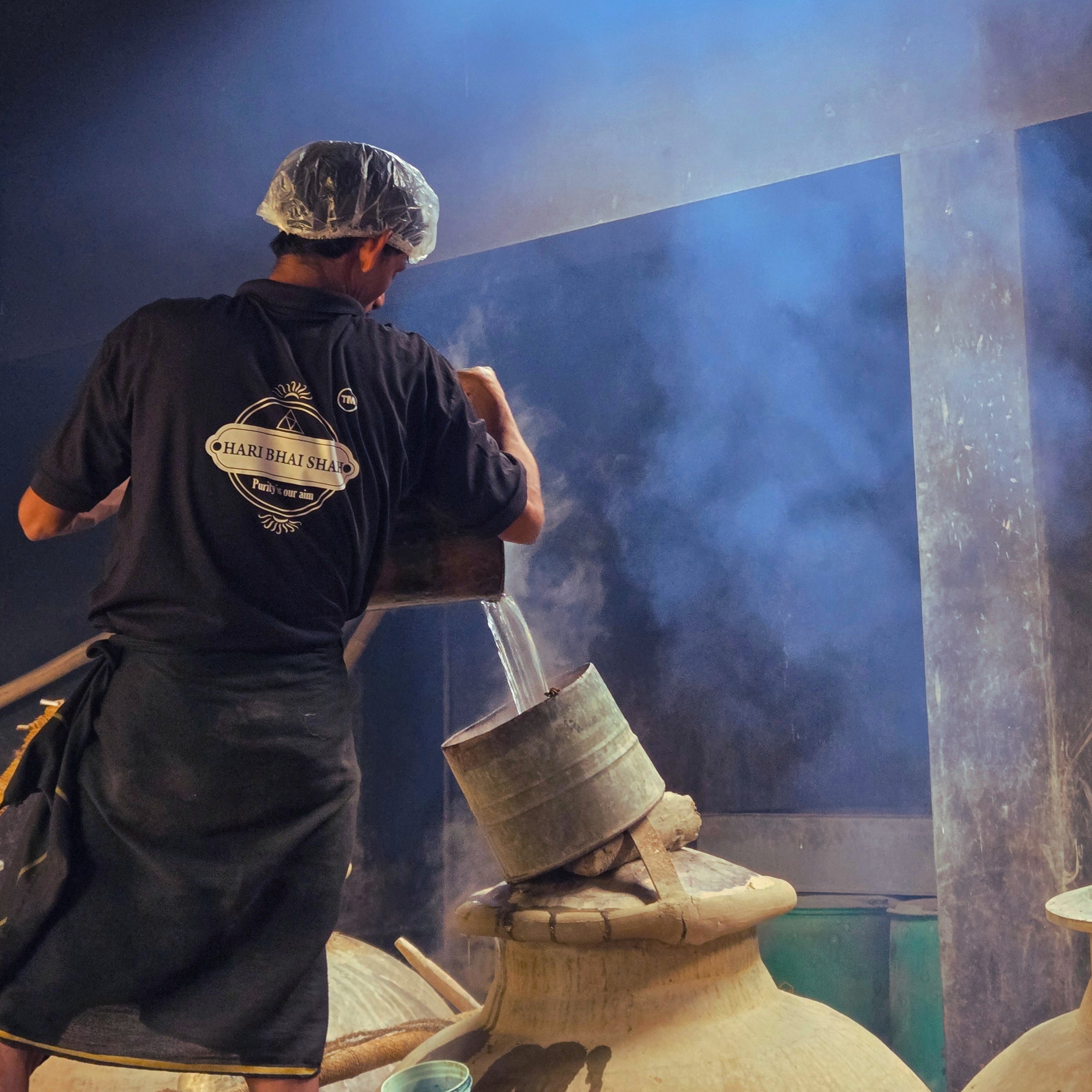 Hari Bhai Shah craftsman at the copper deg, Kannauj